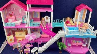 8 Minutes Satisfying with Unboxing Barbie Dream House with Swimming Pool &Slide Toy Set Review ASMR