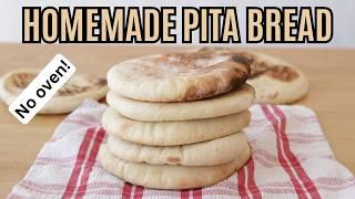 Easy Pita Bread Recipe | Skillet Pita | Stovetop Pita