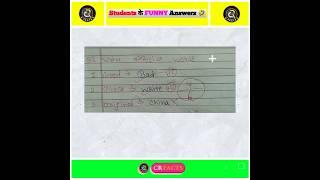 Student Funny Answers  | CR Facts | #facts  #shorts  #short  |