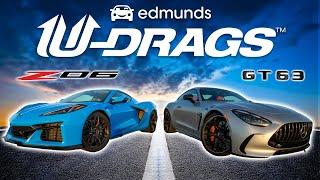 U-DRAGS RACE: Chevrolet Corvette Z06 vs. Mercedes-AMG GT 63 | Quarter Mile, Handling & More