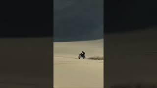 Unbelievable Jump on dirt Bike in sand dunes  || parachute landing