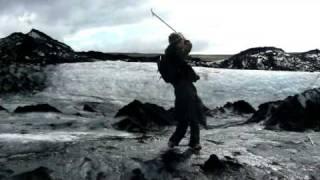 Ben Premack, glacier golf on Solheimajokull