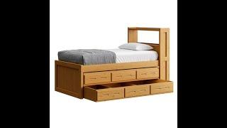 Solid Wood Captain Bed - Panel Design - Bunk Beds Canada