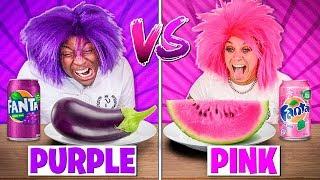 PURPLE FOOD VS PINK FOOD CHALLENGE