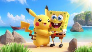 Sleep Well With Pikachu & SpongeBob  No More Insomnia, Healing Of Stress - Let Go Of Emotional Pain