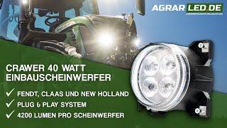 Fendt 722 umgerüstet mit Crawer Einbauscheinwerfer 40 Watt von AgrarLED.de
