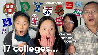 COLLEGE DECISION REACTIONS 2024 (Ivies, T20s, Liberal Arts, & More) || 17 SCHOOLS & STATS