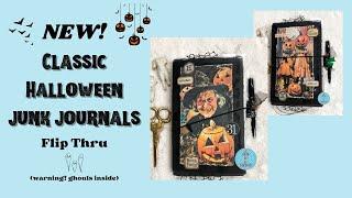 Fun Orange & Black Halloween Junk Journal Flip Thru with Classic Halloween Ephemera #junkjournals