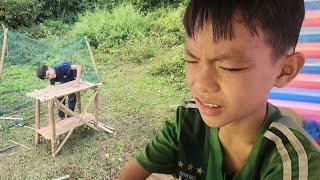 Poor boy An made his own bamboo shelf - poor life