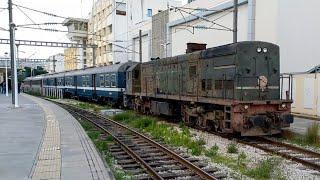 Workers' train returns to the depot pulled by two locomotives DN306 "GE U22C" & DJ121 "GE-U6B"!