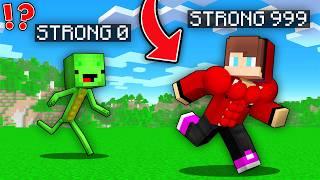 SUPER STRONG Speedrunner vs SUPER WEAK Hunter : JJ vs Mikey in Minecraft Maizen!