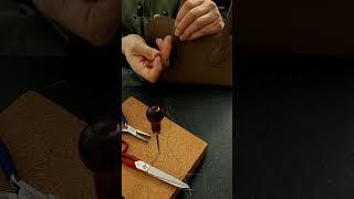 Attaching a small tote bag handle #diy #sewing #leather