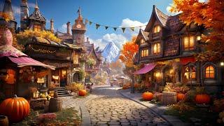  COZY AUTUMN AMBIENCE: Harvest Festival in a Fantasy Village 