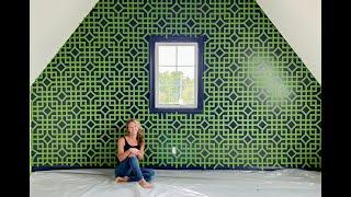 Geometric Wall Mural using Painter's Tape
