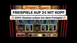 Dragons Treasure Freispiele auf 2 Euro nur Kopf  wie Book of Ra Merkur Magie Spielhalle Casino