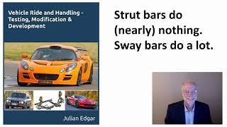 Strut bars do nearly nothing. Sway bars do a lot!
