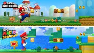 New Super Mario Bros Wii 1-1 Recreated in Super Mario 3D World