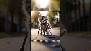 Poor little kitty because of drunk driver #shortvideo #animals #ai #cat