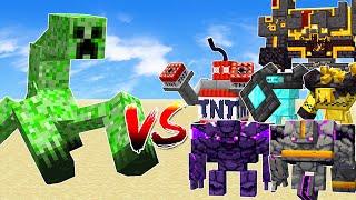 Mutant Creeper vs All Golems - Minecraft battle