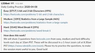 Daily Coding Practice (Questions: 2020 04 08, Session: 2020 04 09)