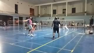 first game club Badminton Tournament Awais and partner vs Baidi and partner