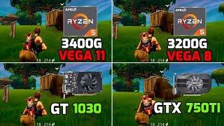 Ryzen 5 3400G (Vega 11) vs 3200G (Vega 8 GT) 1030 vs GTX 750 ti - 11 Games Tested