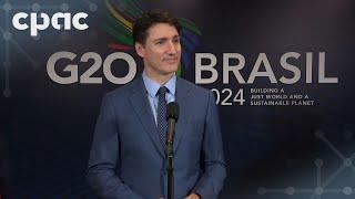 PM Trudeau speaks with reporters at G20: Trade, Canada–U.S. relations, Ukraine – November 19, 2024