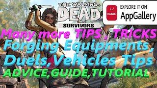 The Walking Dead Survivors - All Tips&Tricks for Forging Equipments,Duels,Vehicles,Many other Advice