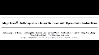 [short] MagicLens: Self-Supervised Image Retrieval with Open-Ended Instructions