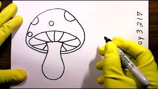 How to Draw a Mushroom  Awesome Sketch Vegetable Easy 3D #viralvideo Mama's Vegetarian Diet