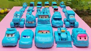 Clean up muddy minicar & disney pixar car convoys! Play in the garden