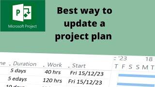 Best way to update a project plan in Microsoft Project