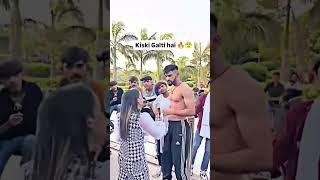 bodybuilder light with girl | girl fight with boy | funny #musclemodel #video️️️️️