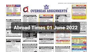 Overseas Assignment Abroad Times Today 01Jun2022 | Global Job