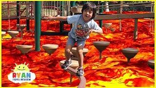 The floor is Lava challenge Family Fun Kids Pretend playtime