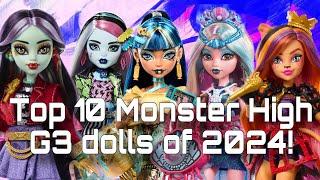 RANKING MY TOP 10 FAVORITE MONSTER HIGH G3 DOLLS OF 2024! | Tier lists with Lizzie