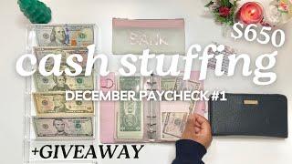 CASH ENVELOPE STUFFING | DECEMBER 2024 PAYCHECK #1 | Budget With Me | MONETS MONEY GIVEAWAY