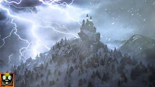 Wind and Thunderstorm Sounds on a Frosty Winter Night | Thundersnow to Sleep, Study, Relax