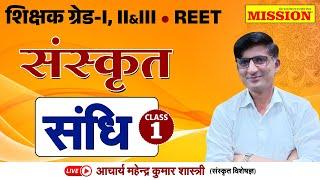 REET, Grade 1,2,3 | Sanskrit Online Classes 2024 | Sandhi | Mahendra Kumar Shastri Sir