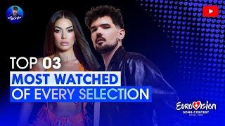 Eurovision 2025: Top 3 Most Watched of Every Selection [On YouTube]