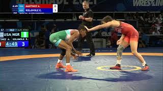 1/4 WW - 57 kg: A. MARTINEZ (USA) v. E. KOLAWOLE (NGR)