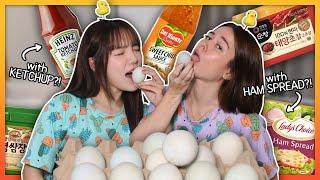 BALUT MUKBANG CHALLENGE... WITH A TWIST?! Trying Different Condiments with BALUT! (feat. VALEEN)