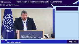 Maksim Pazniakou's speach at the 111th Session of the International Labour Conference /Bel subtitles
