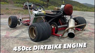 CRF450r DIRTBIKE SWAPPED GO KART| FULL SEND / FLAT TIRE