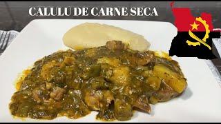 COMO FAZER PRATOS ANGOLANOS| CALULU DE CARNE SECA & FUNGE | Angolan Fufu