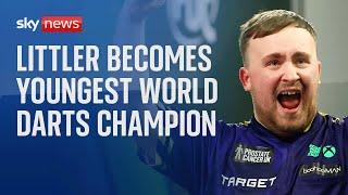 Luke Littler, 17, becomes youngest world darts champion after beating Michael van Gerwen