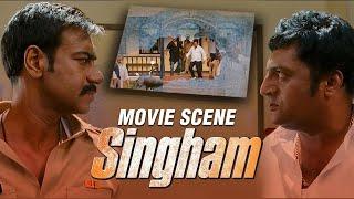 Prakash Raj Threatens Ajay Devgn In Colva Police Station | Singham | Movie Scene | Rohit Shetty