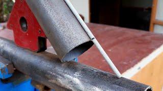 pipe secrets, the easiest trick to cut metal pipes 45 degrees | cutting pipe 45 degree