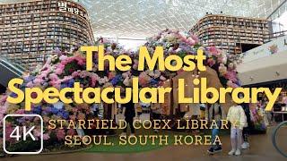 The Starfield COEX Library: A Must-See Attraction in Gangnam Seoul, South Korea | Walking Tour 4K