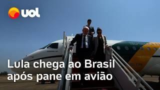 Avião de Lula pousa em Brasília e presidente desembarca com Janja após pane em outra aeronave; vídeo